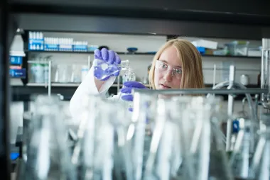 Student working in a lab