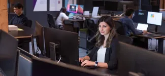 Woman using computer