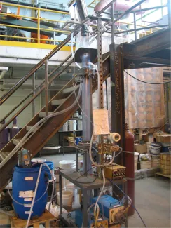 flotation column for bubble size measurements