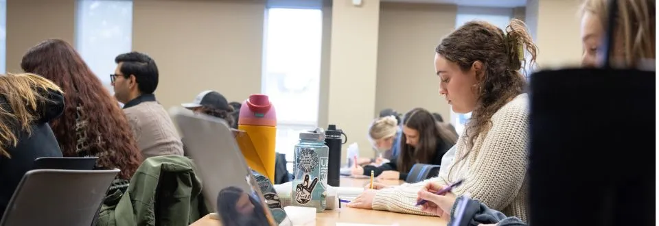 Students writing