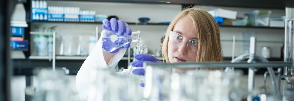Student working in a lab