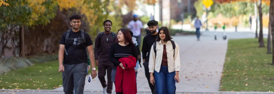 Students walking