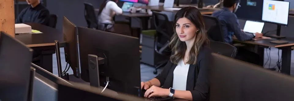 Woman using laptop